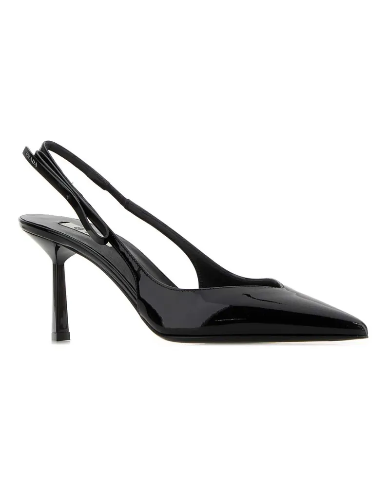 Prada Women's Black Leather Pumps Nero Scarpe Con Tacco High Heel Shoes Black