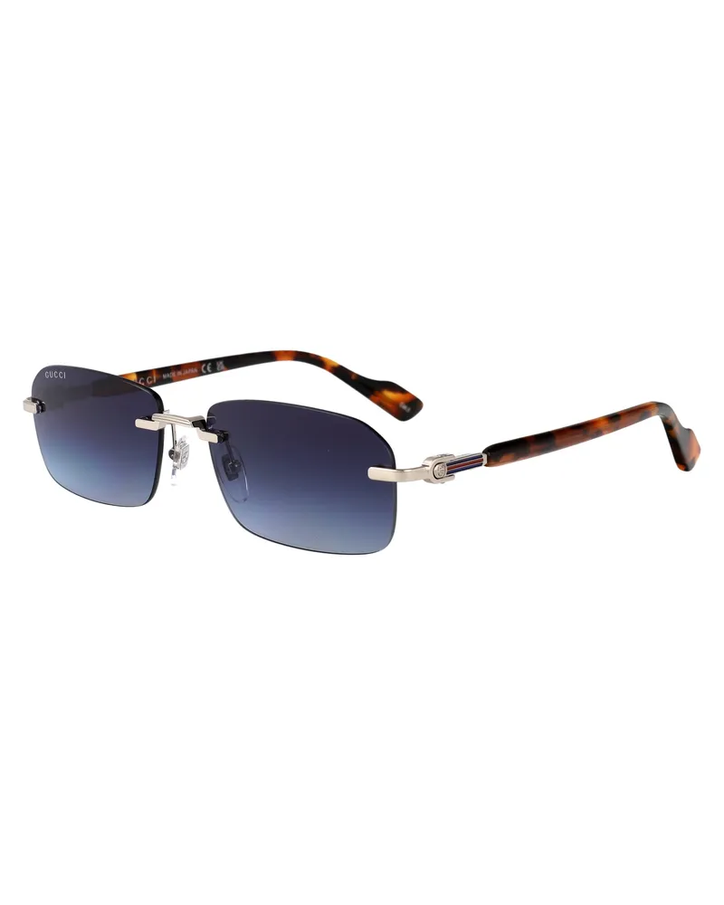 Gucci GG1221S Rimless Acetate Sunglasses — Silver Silver