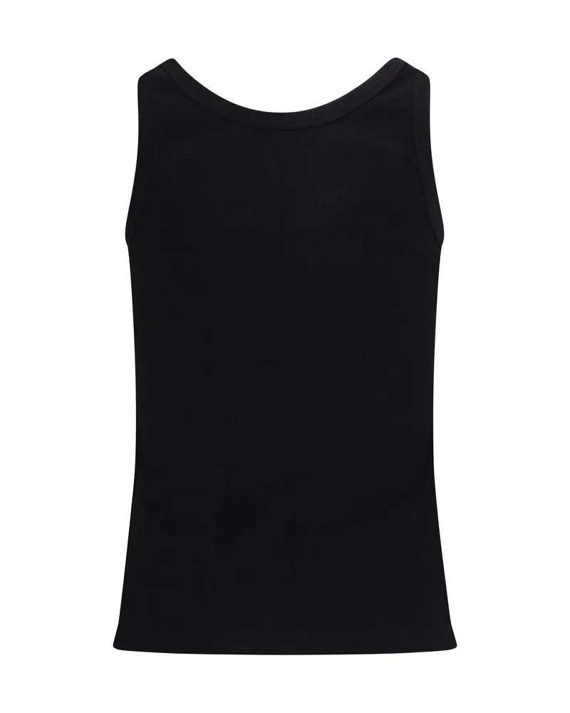 Versace Women's Black Cotton Tank Tops Black