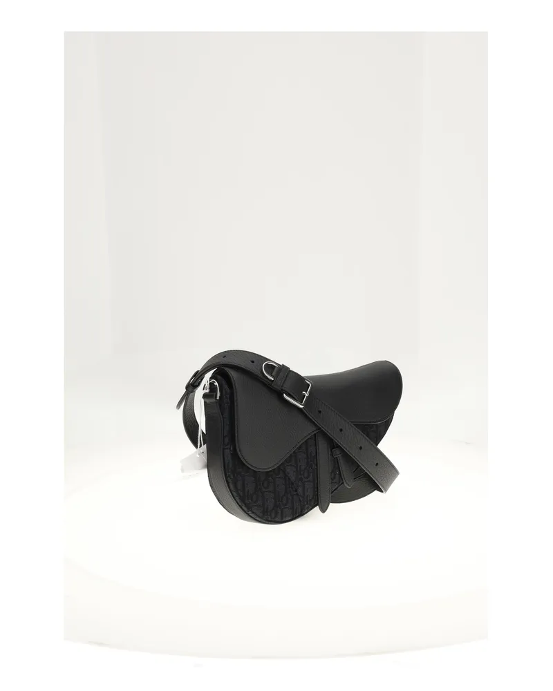 Dior Men's Clutch Bag Black Calf Leather Black-Multicolour (bos Taurus) Black/multicolour Black