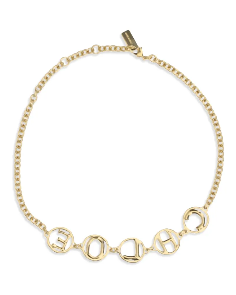 Chloé Women's Script Choker Necklace Vintage Gold Brass Necklaces Gold