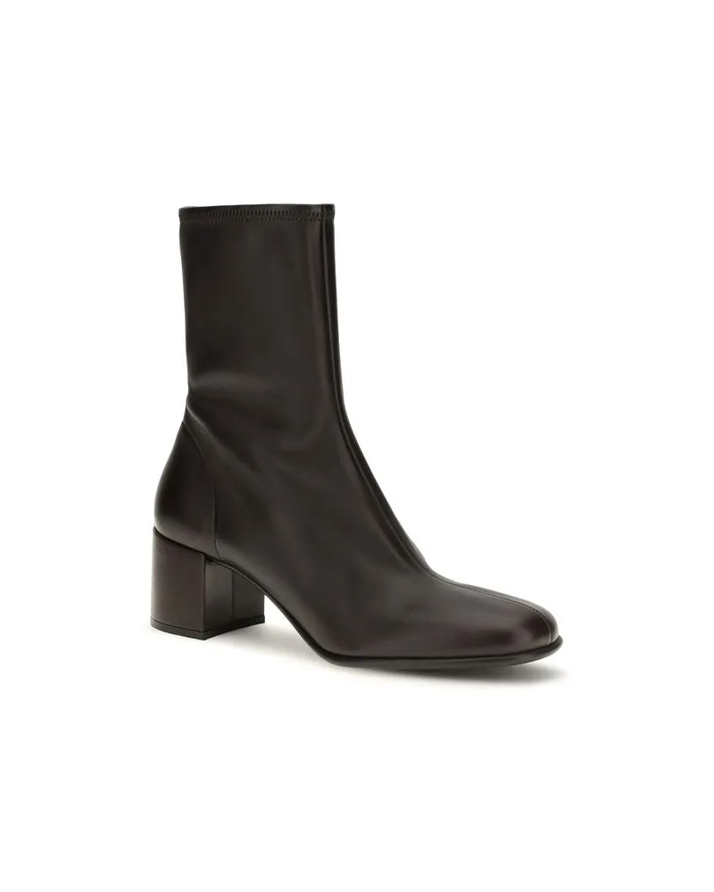 Prada Women's Brown Lamb Ovis Aries Ankle Boots Brown
