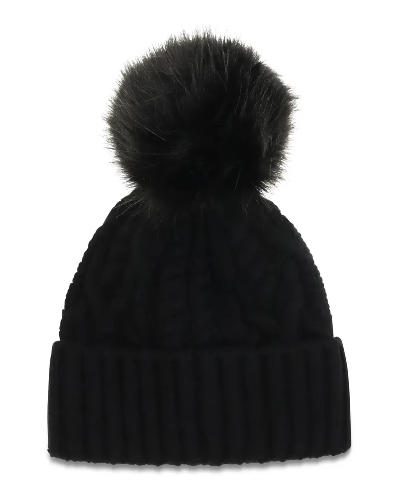 Moncler L20933B00041M4506 Wool and Cashmere Cable-Knit Beanie — Black Black