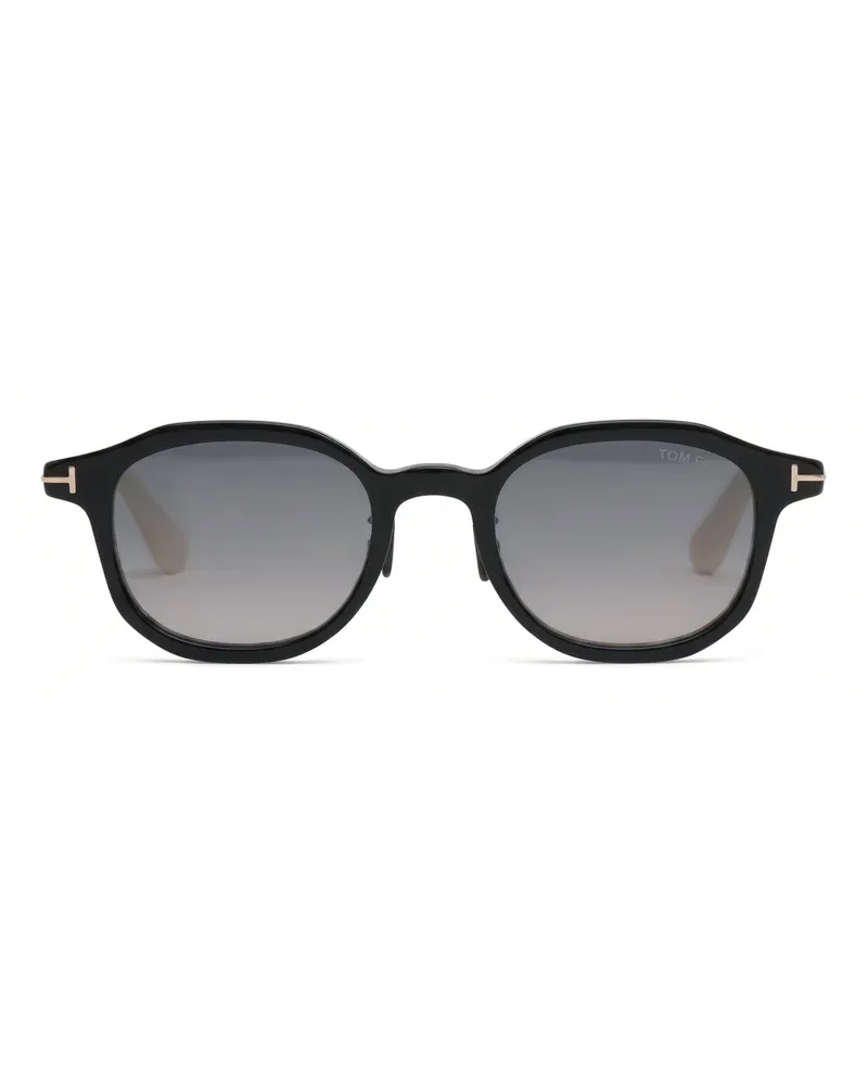 Tom Ford Square Full Rim Sunglasses — Black Black