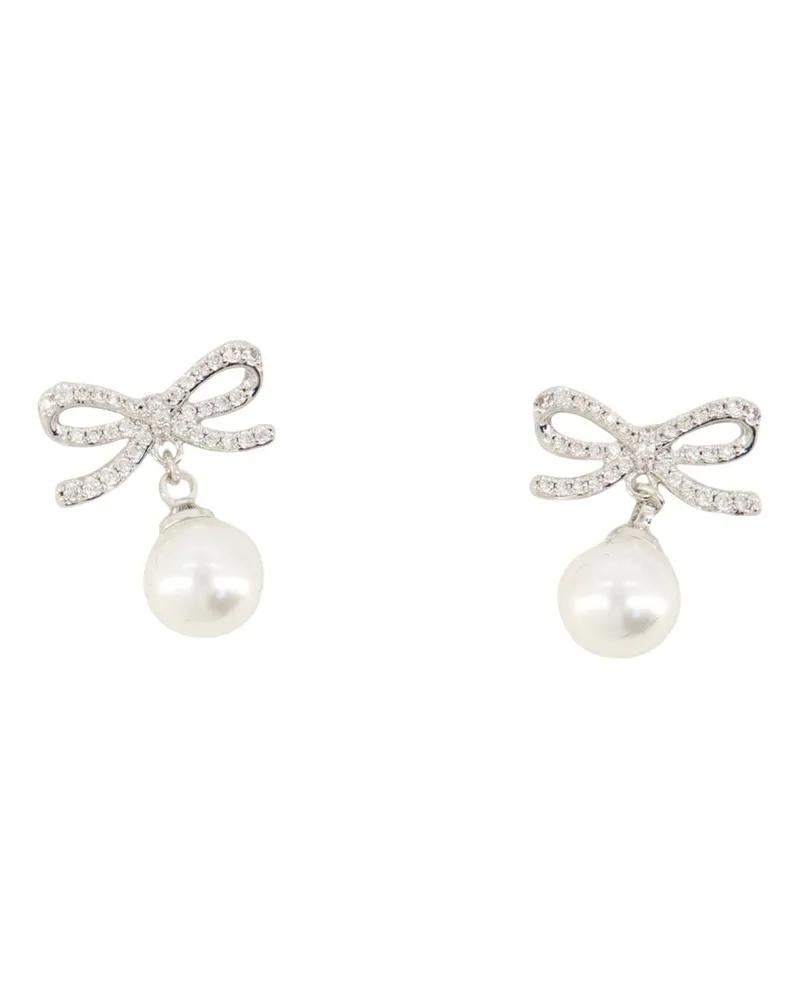 Self-Portrait Women's Bow Earrings Self Portrait Pearl Silver Jewelry-Watches Silver