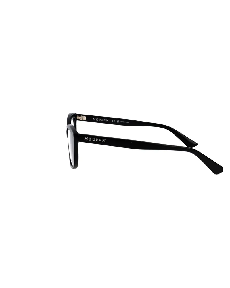 Alexander McQueen AM0569O Black Acetate Cat-Eye Sunglasses — Black Black
