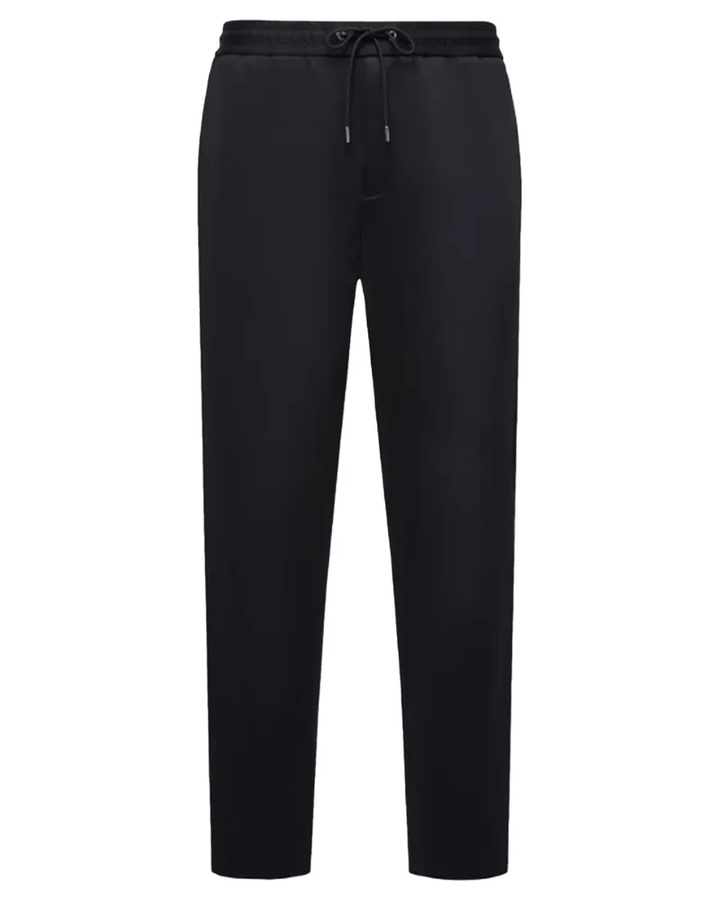 Moncler Stretch Nylon Logo Jogging Pants — Black Black
