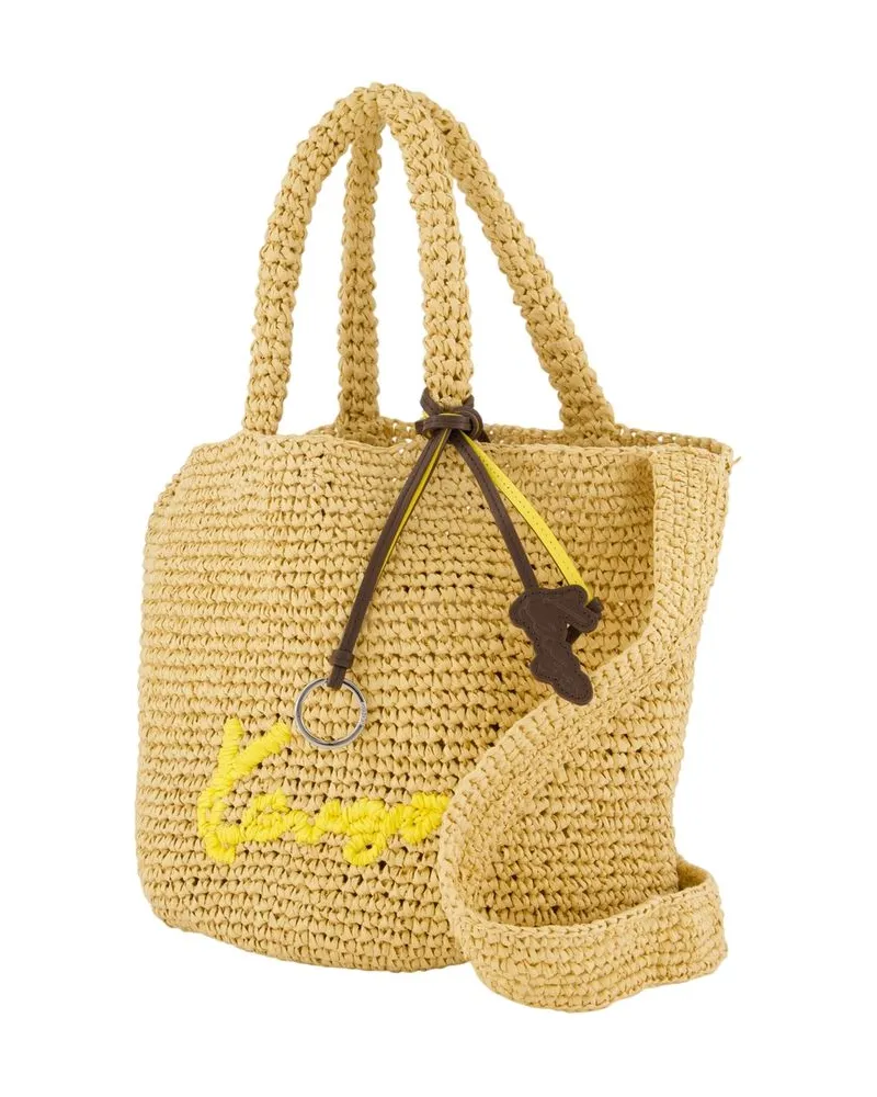 Kenzo Women's Small Basket Crossbody -  Raffia Beige Bags Crossbodies Beige