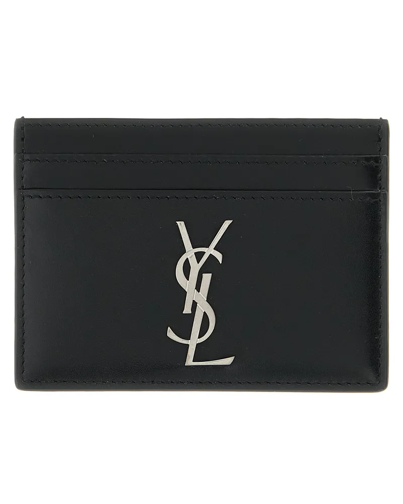 Saint Laurent Men's Black Calfskin Cardholder Accessory Black