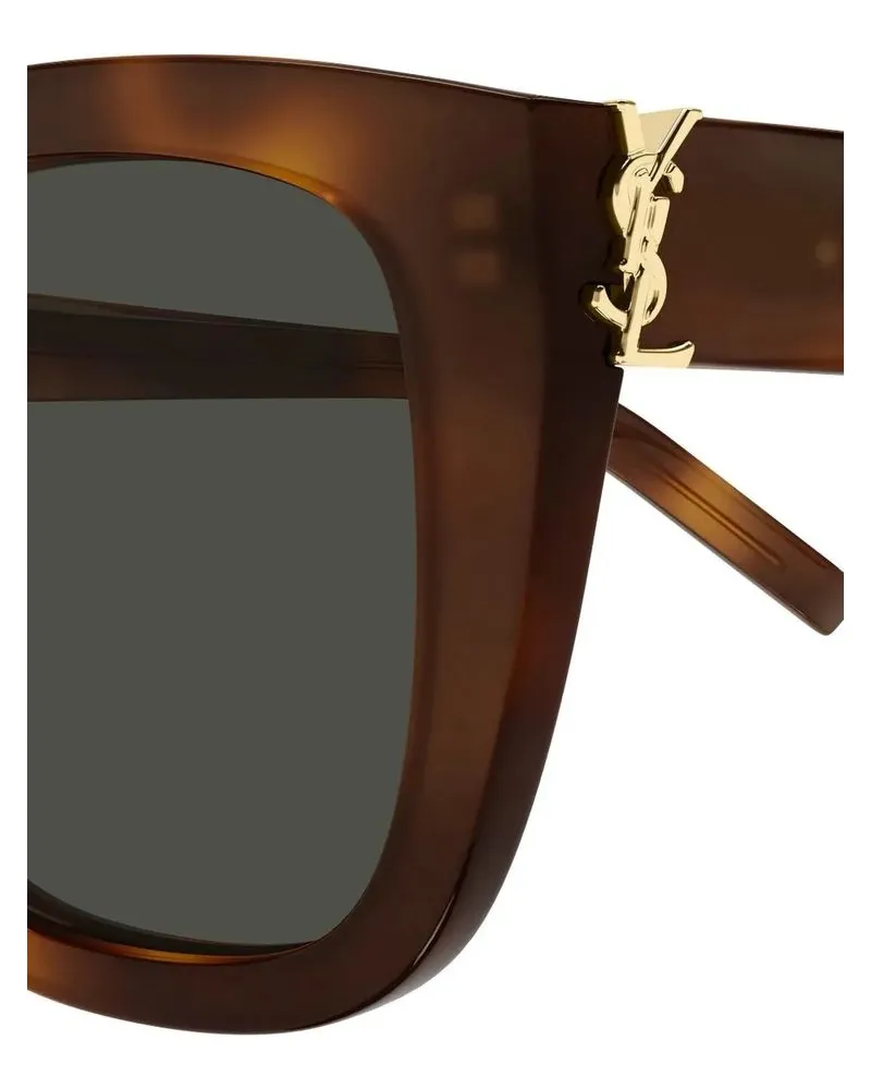 Saint Laurent SLM176 Tortoiseshell Cat-Eye Sunglasses — Brown Brown