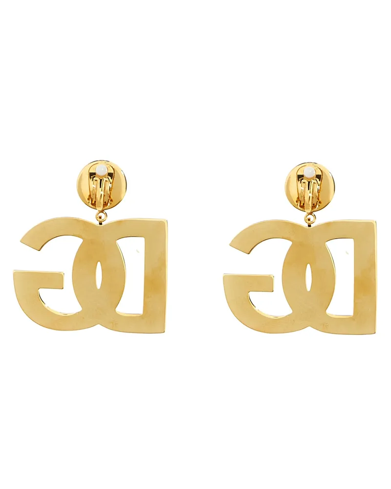 Dolce & Gabbana Logo-Embellished Earrings — Gold Gold
