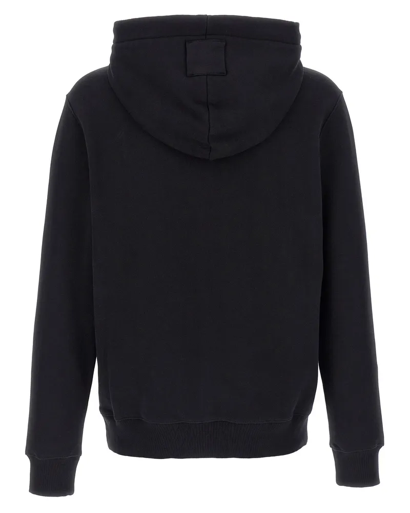 Lanvin Logo-Embroidered Fleece Hoodie — Black Black
