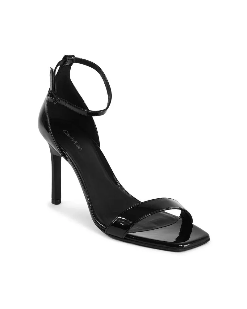 Calvin Klein Leather Stiletto Sandals — Black Black