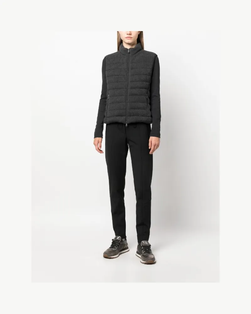 Brunello Cucinelli Women's Padded Ribbed Gilet Aw23 W Dark
