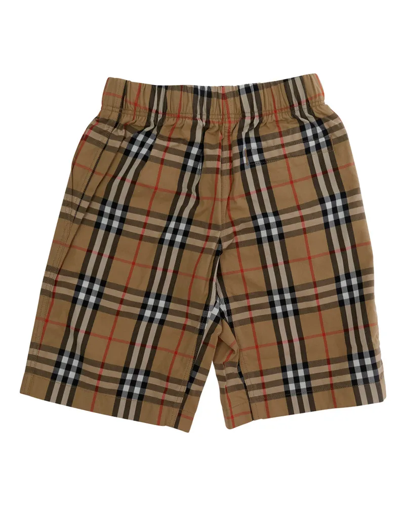Burberry Boys' Shorts Beige Check Cotton Beige
