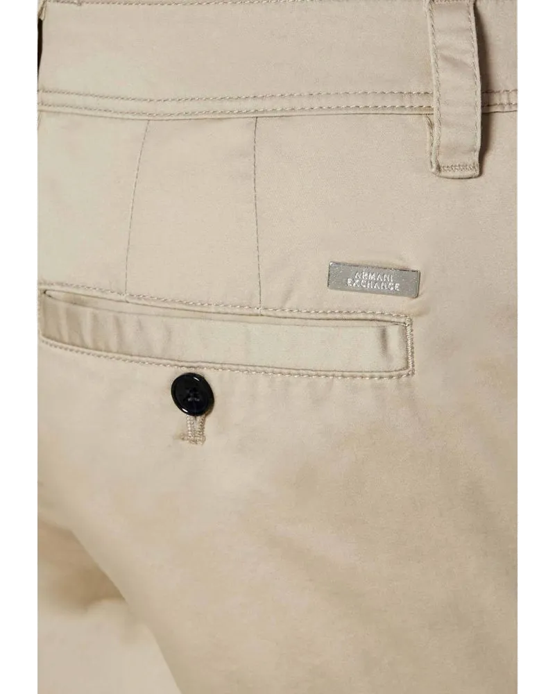 Armani Exchange Cotton-Blend Bermuda Shorts — Beige Beige