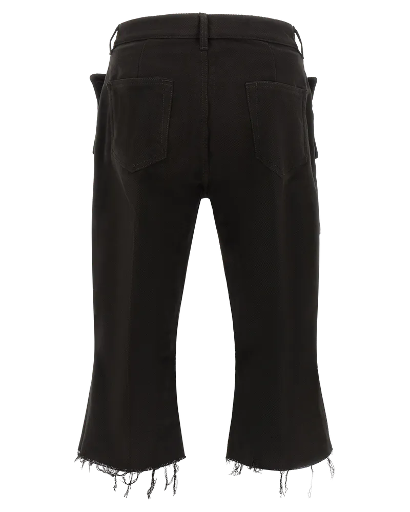 Rick Owens Men's Black Cotton Cargo Pants Black
