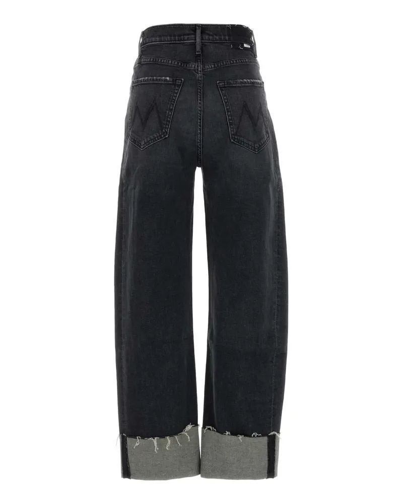 Mother Half Pipe Flood Cuff Jeans — Black Black