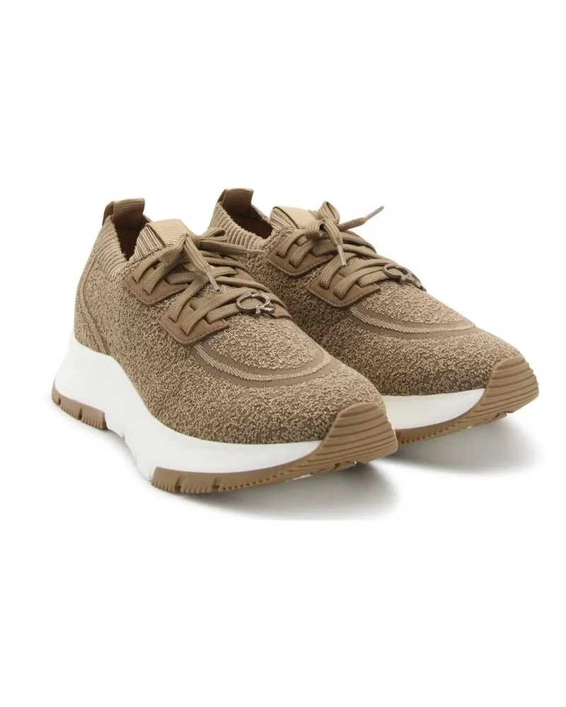 Gianvito Rossi Women's Brown Fabric Athletic Sneakers Brown