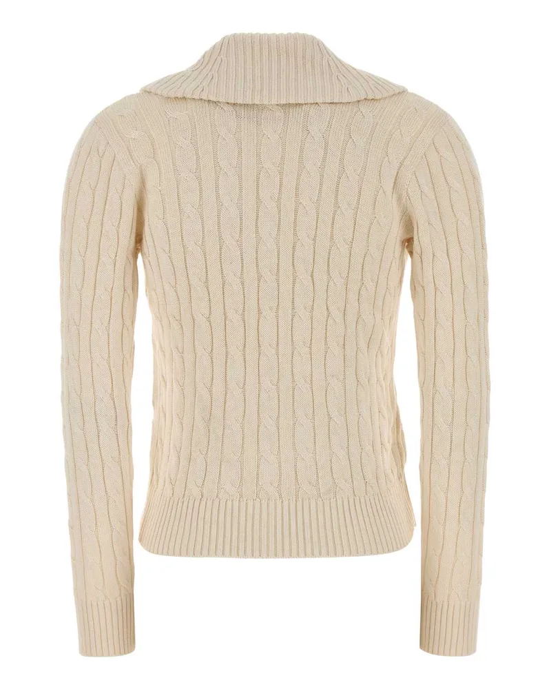 Ralph Lauren Cable-Knit Wool Blend Sweater — Beige Beige