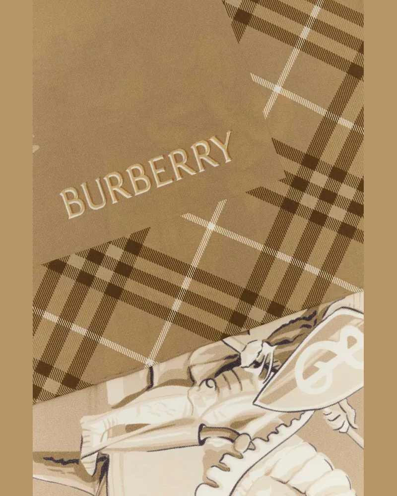 Burberry Women's Printed Silk Foulard Finchbeige Exterior: Sciarpe E Scarfs Beige