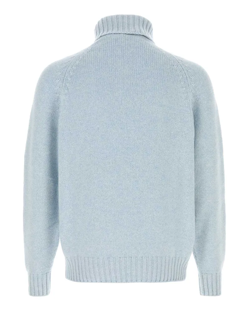 Umit Benan Men's Light-Blue Cashmere Sweater Lightblue Exterior: Maglie Blue