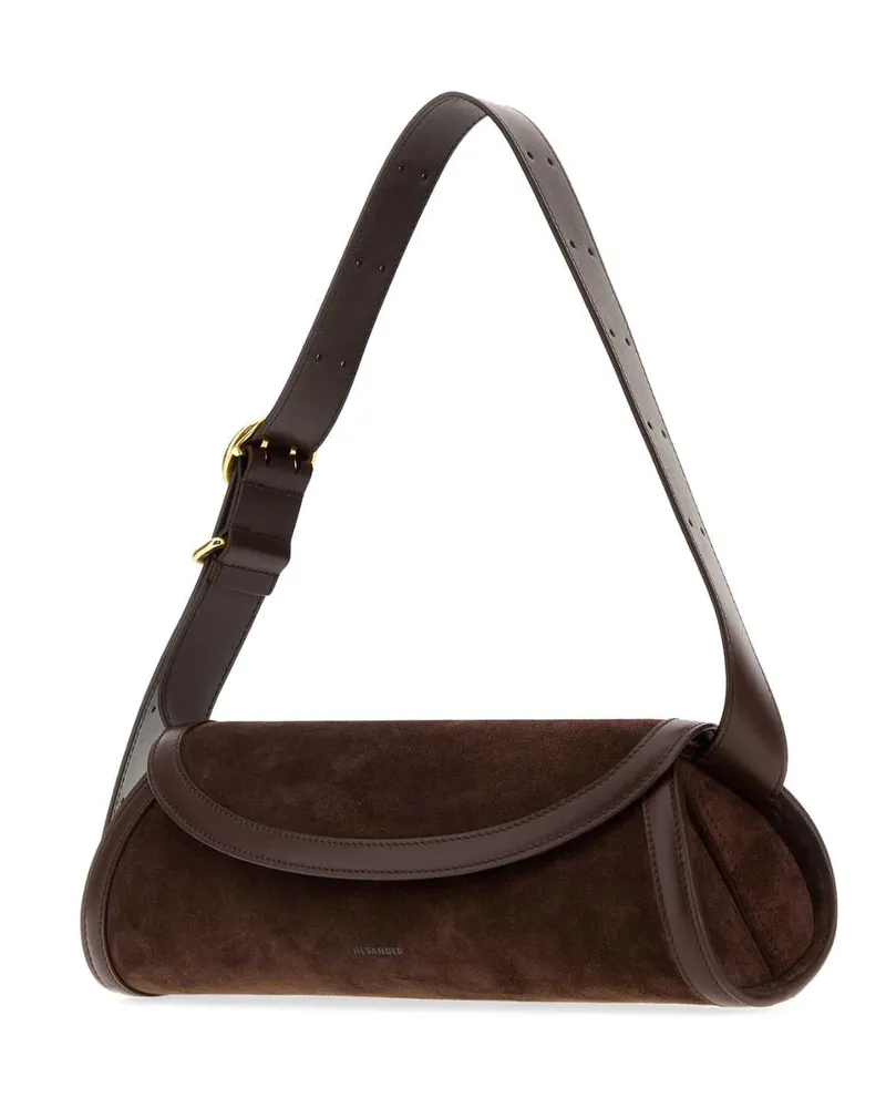 Jil Sander Cannolo SM Crossbody Bag — Brown Brown