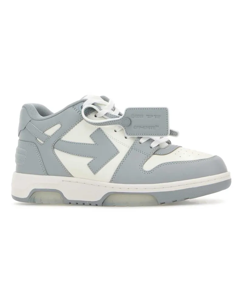 OFF-WHITE Color-Block Leather Sneaker — White White