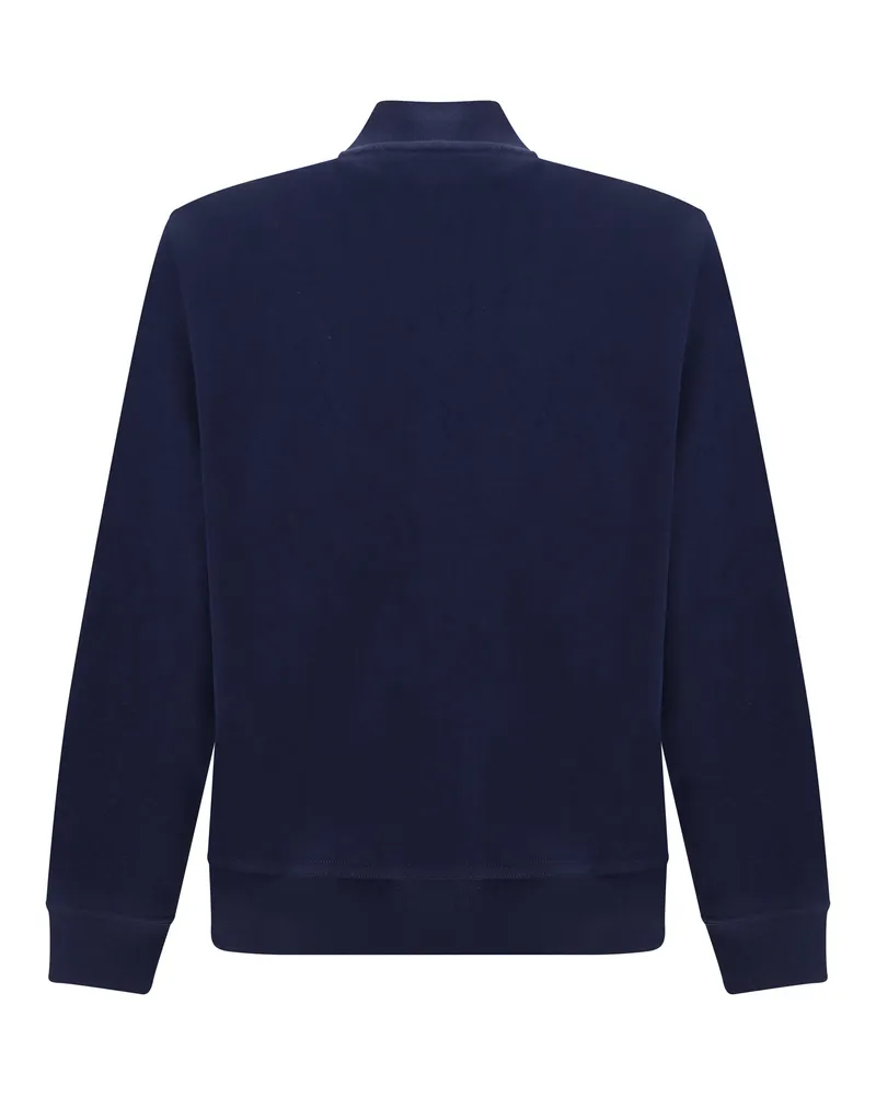 Brunello Cucinelli Men's Cotton Zip Sweatshirt Cobalto Sweatshirts Sweater Navy