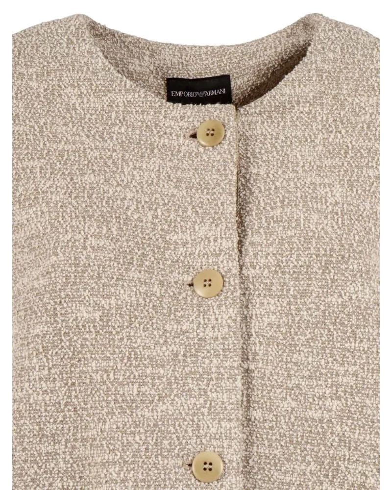 Emporio Armani Cotton Blend Blazer — Beige Beige