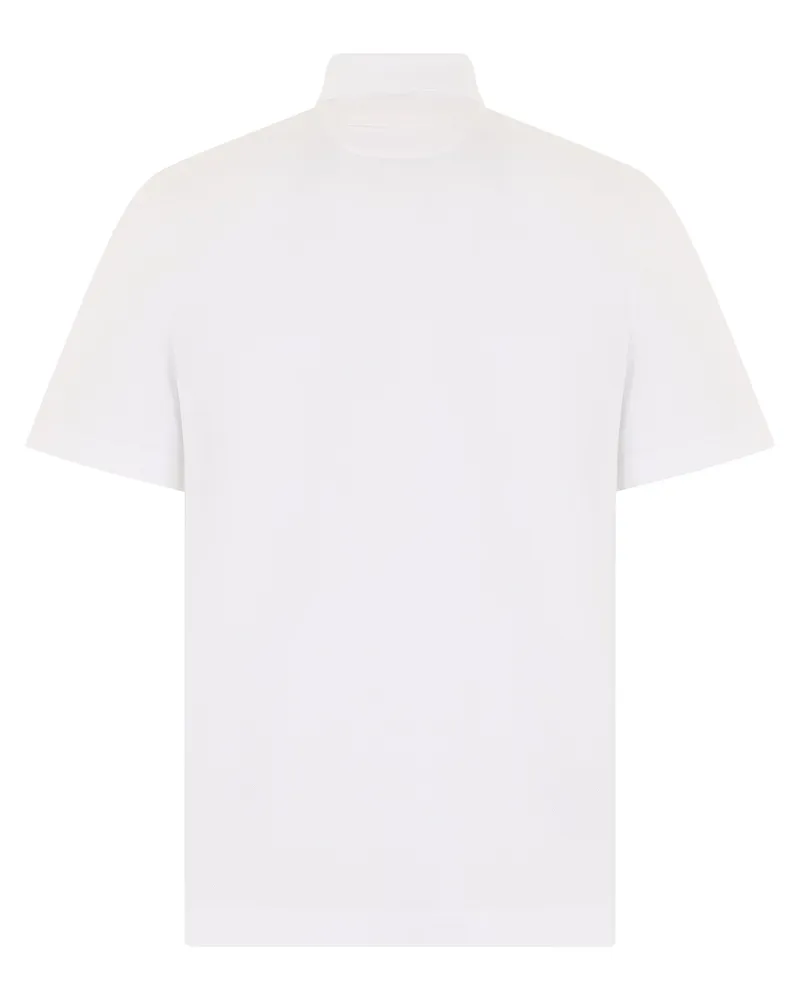 Ermenegildo Zegna Men's Polo Shirt White Cotton T-shirts And Polos White