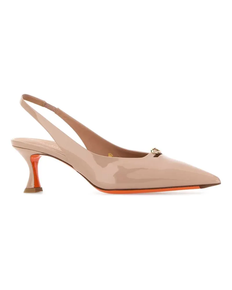 Santoni Women's Antiqued Pink Leather Sabino Pumps Nude Scarpe Con Tacco Beige