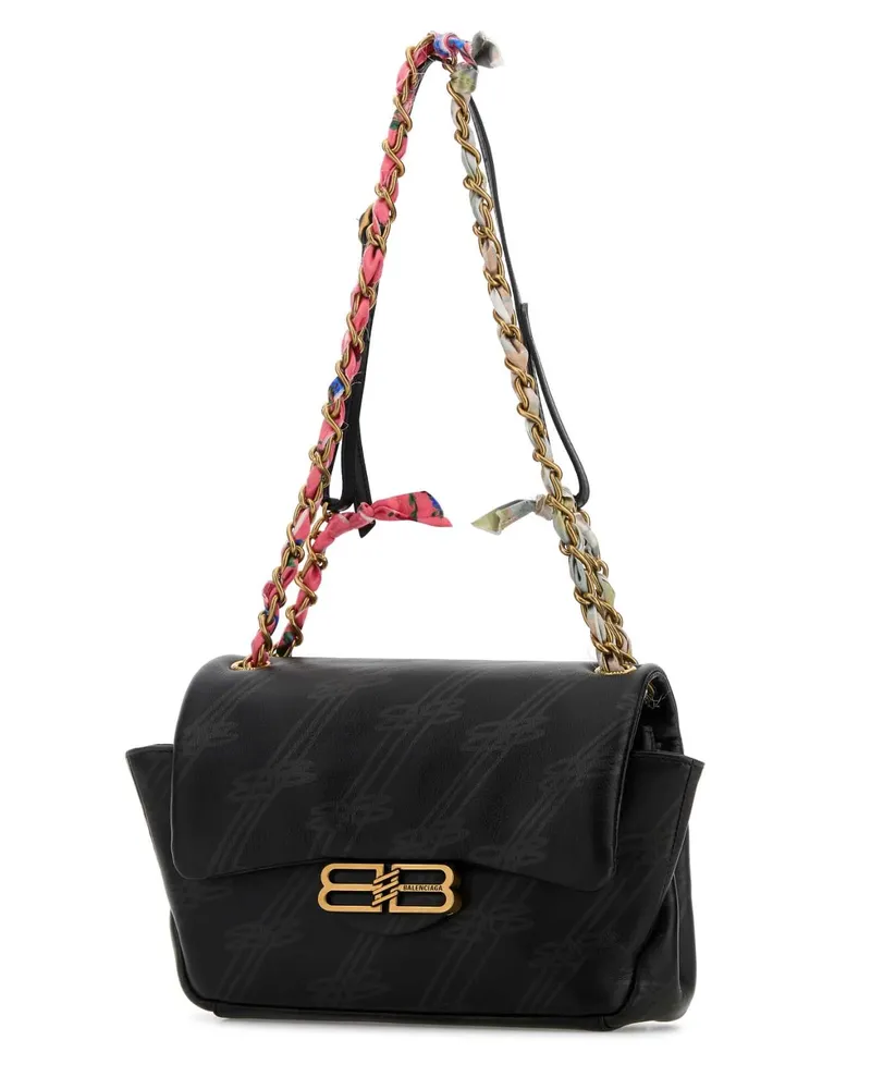 Balenciaga Women's Printed Leather Mini Darling Shoulder Bag Black Borse A Mano Black