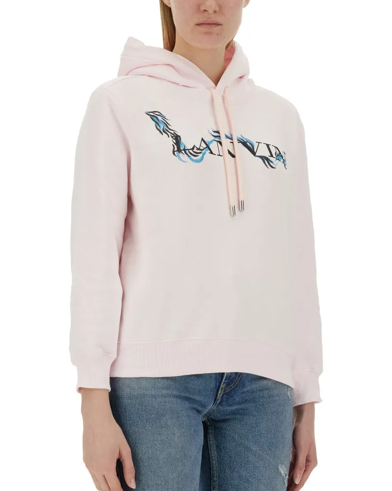 Lanvin Printed Cotton Sweatshirt — Pink Pink