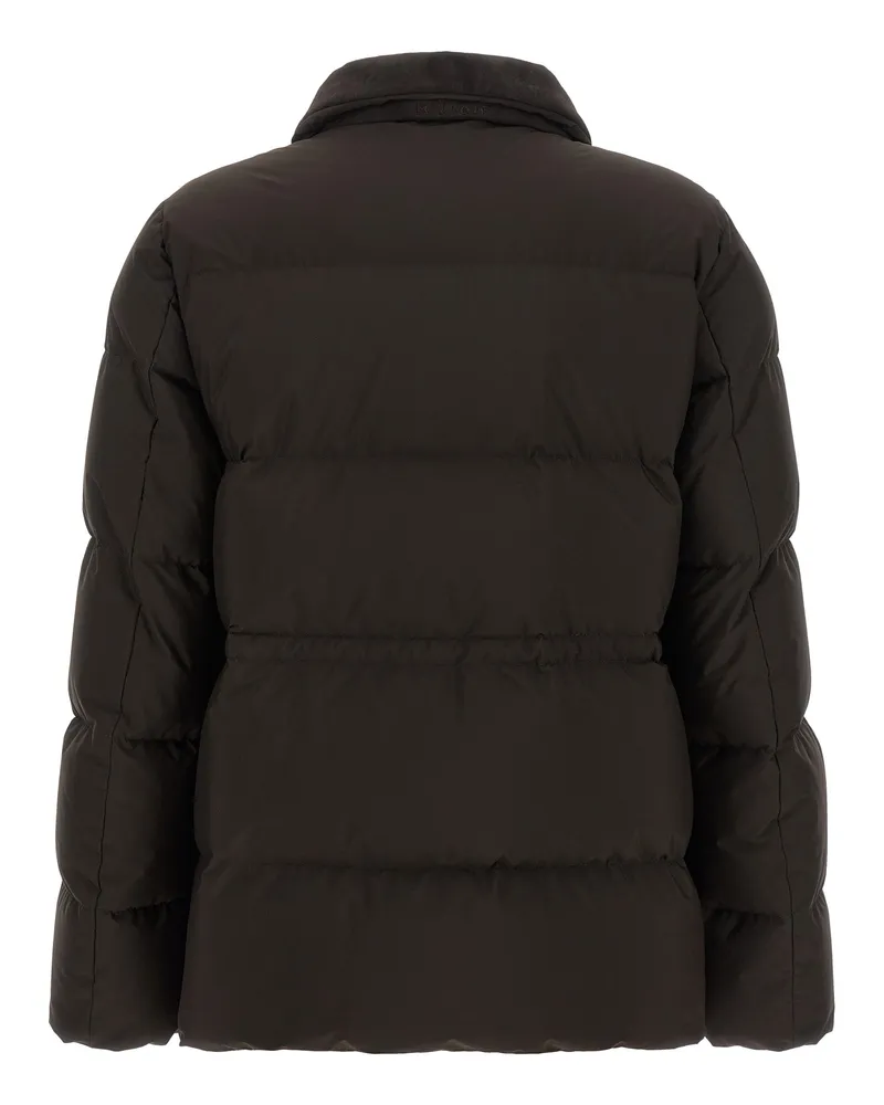 Kiton Suede-Effect Brushed Front Down Jacket — Brown Brown