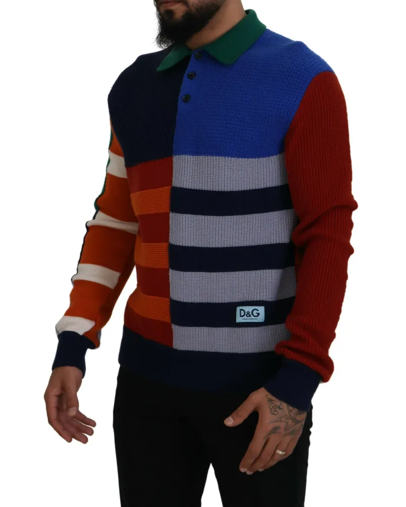 Dolce & Gabbana Striped Virgin Wool Sweater — Multicolor Multicolor