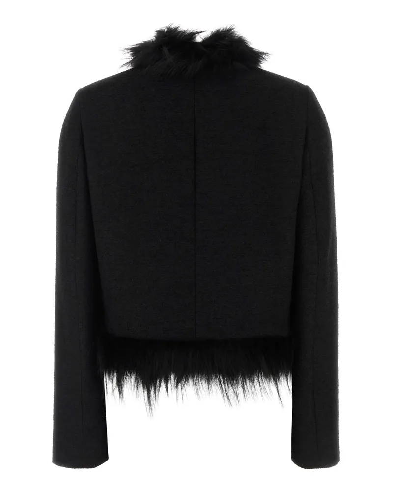 Fendi Fur-Trimmed Wool Jacket — Black Black