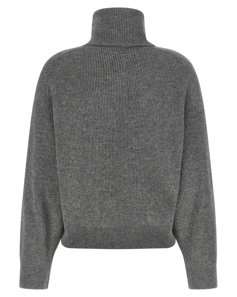 Brunello Cucinelli English Ribbed Virgin Wool Blend Sweater — gray Gray