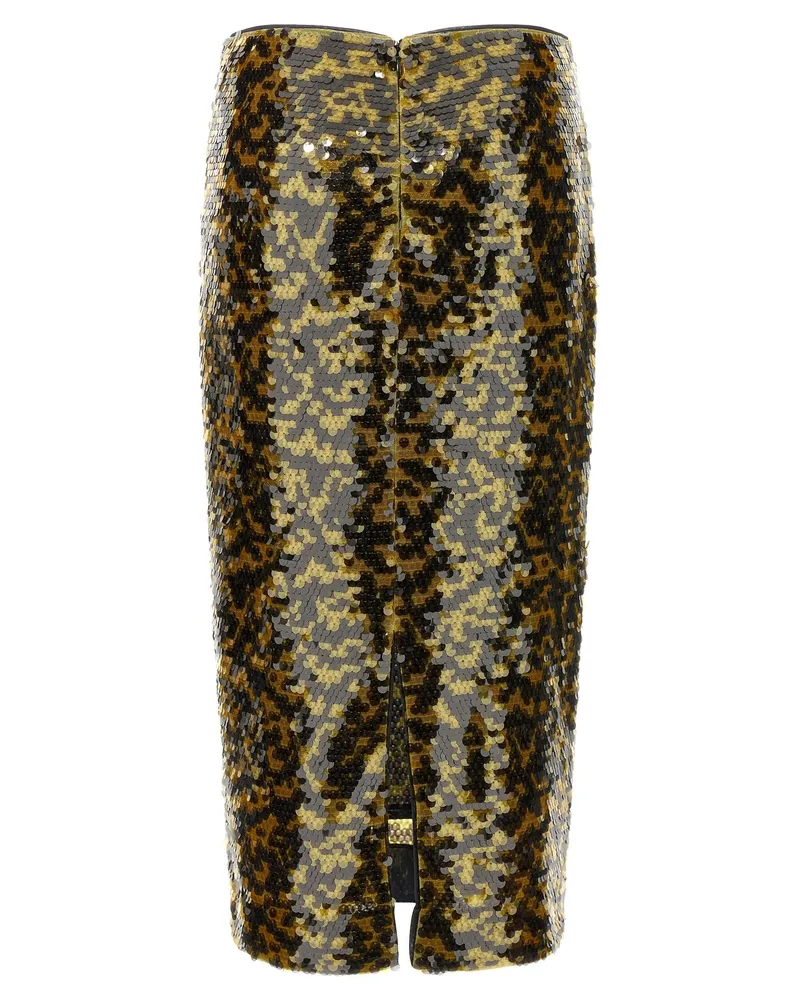 STAUD Women's Multicolor Polyester Midi Skirt Multicolor