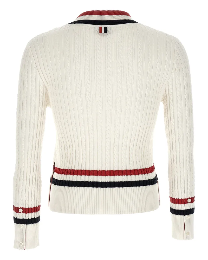 Thom Browne Men's White Cotton Cardigan Clothing White