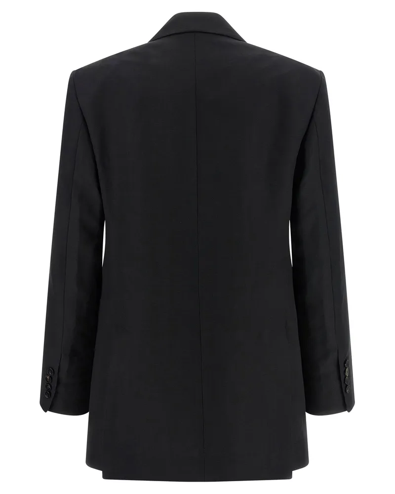 Alberto Biani Viscose-Linen Blend Blazer — Black Black