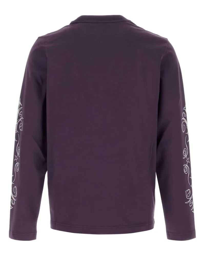 Moncler Men Purple Cotton T-Shirt 632 Exterior Exterior: T-shirts And Polos Purple