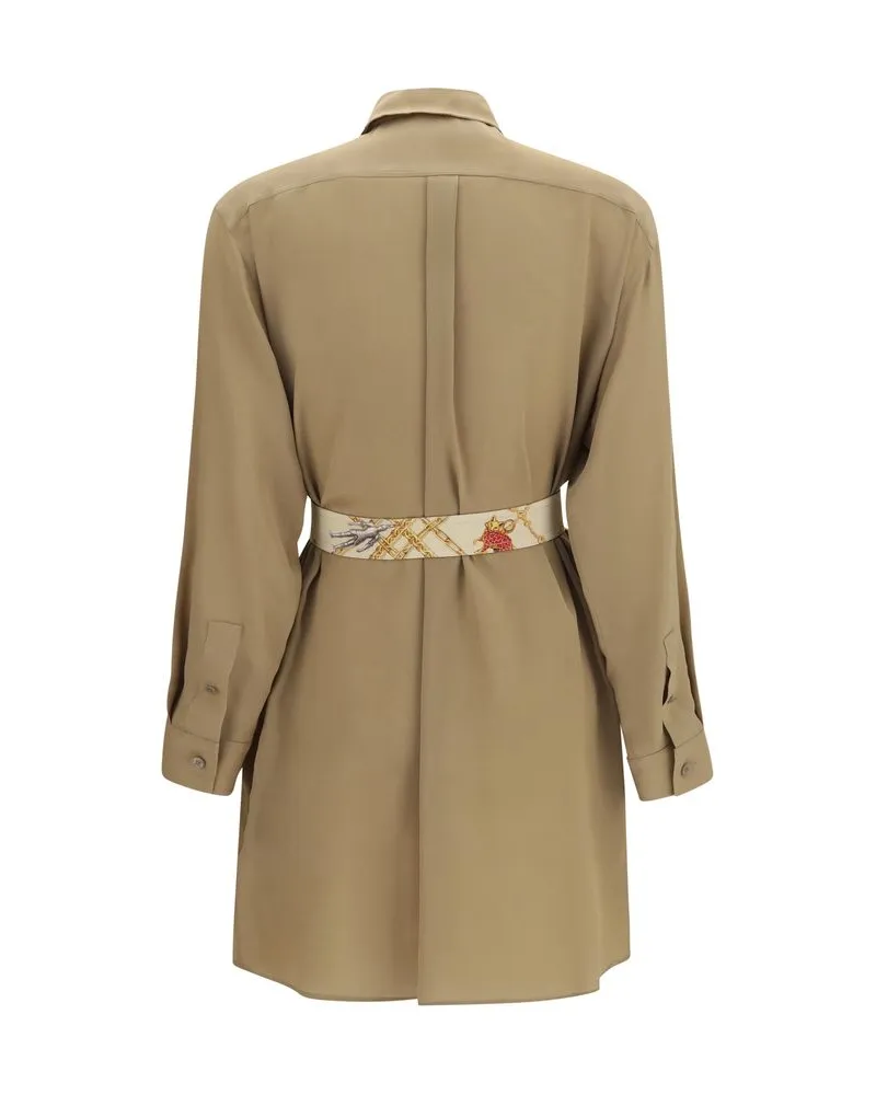 Burberry Women's Beige Silk Casual Dress Beige