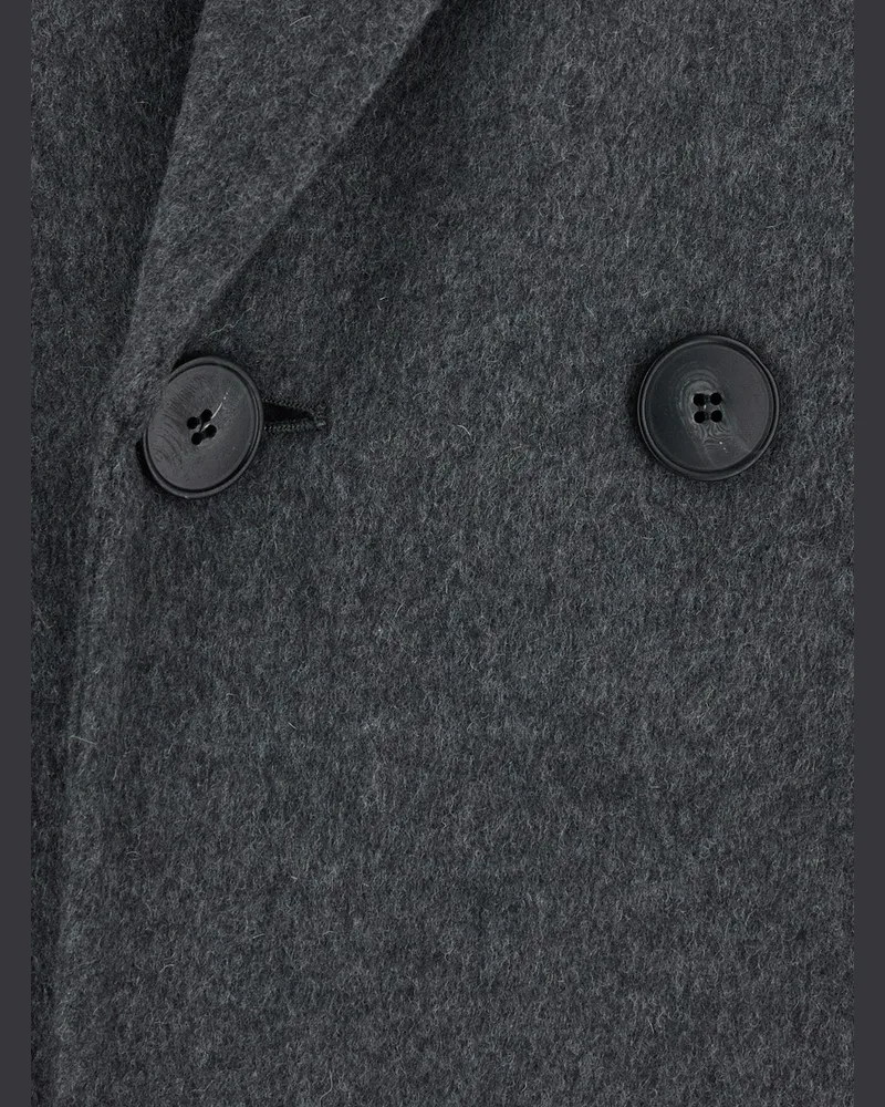 Victoria Beckham Women's Overcoat Double-Faced Grey Wool-Cashmere Coat Gray
