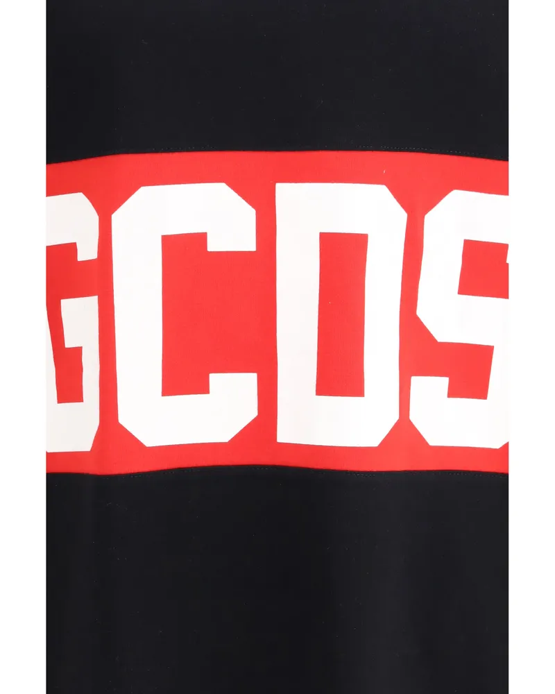 GCDS Men Tank Top With Logo Band Black-Red Cotton T-Shirts Black/red And Polos Black