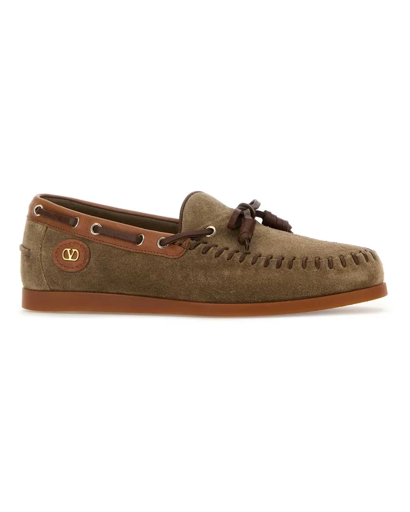 Valentino Garavani 7y2s0k85btl Amv Darkkhakitobaccobarkbrown Mocassini Loafers Beige