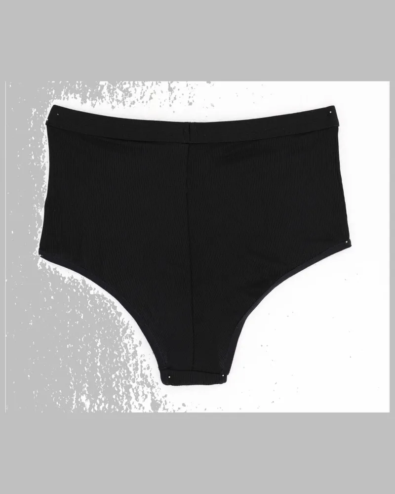 Maison Margiela High-Waist Ribbed Slip — Black Black