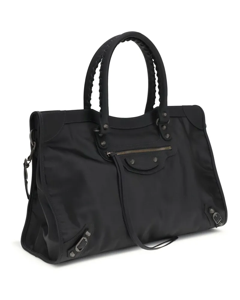 Balenciaga Men's Le City Grande Handbag Black Polyamide; Polyester Handbags Hand Bags Black