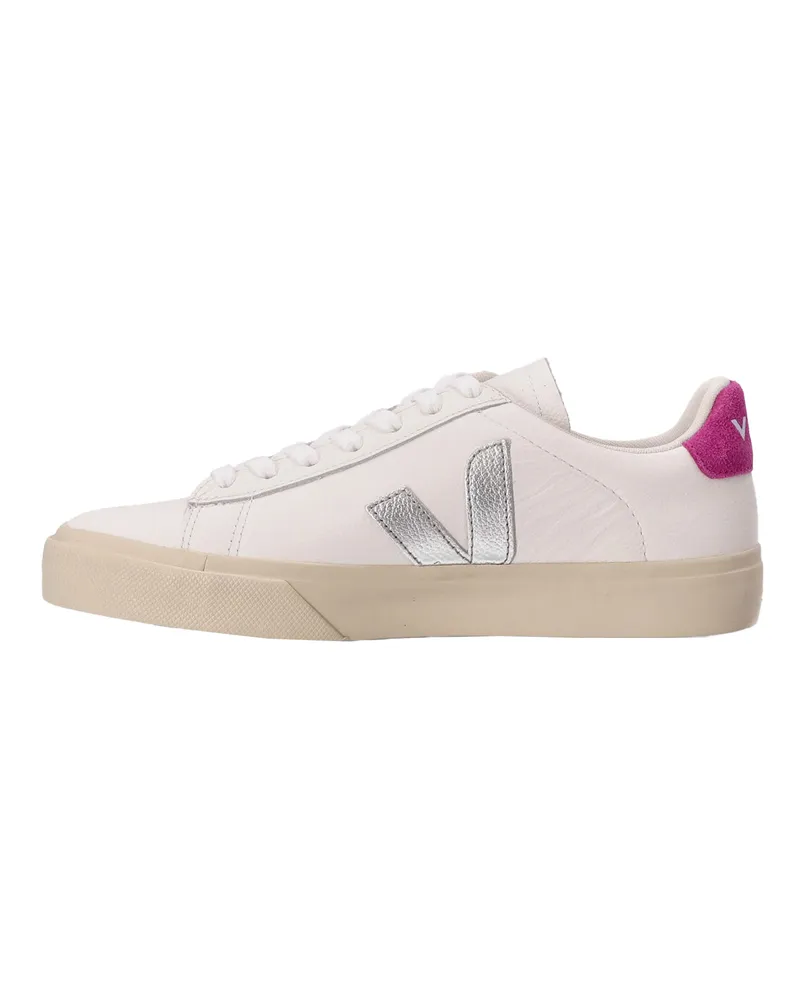 VEJA Women's Sneakers Campo Chromefree White-Silver-Ultraviolet Trainers White/silver/ultraviolet White