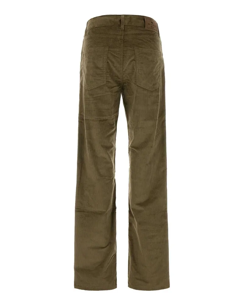 Etro Men's Army Green Stretch Corduroy Pant M0124 Exterior: Cotton Elastane Jean Green